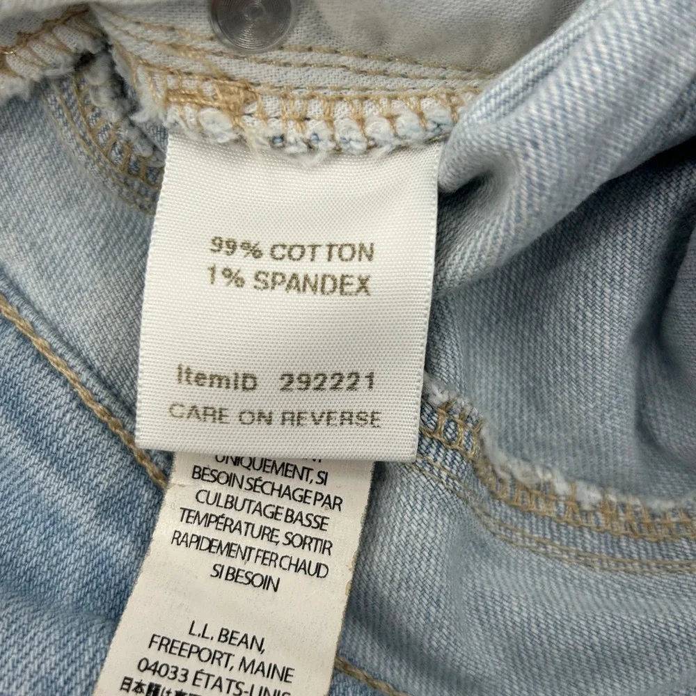 LL Bean Favorite Fit Denim Skirt Light Wash Blue Cotton Blend Size 8 Regular